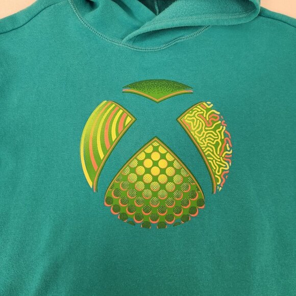 Microsoft Xbox Graphic Hoodie Jump In Surf Spray Blue Size Youth XXL (18) EUC - Picture 9 of 14